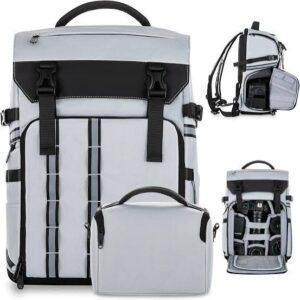 Waterproof Camera Backpack with Rain Cover & Laptop Compartment